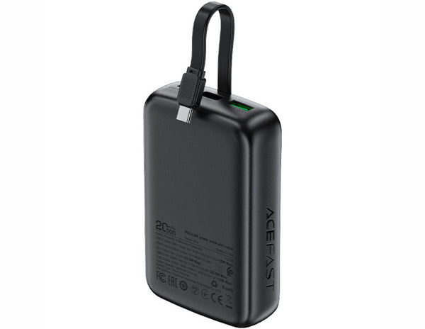 Black power bank with 'Acerfast' branding on a white background