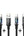 Set of six USB cables with digital displays on a white background