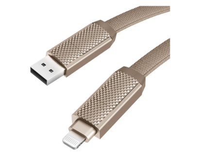 Gold USB cable with metallic finish on a white background