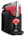 Black slushy machine with a glass of red slushie on a white background
