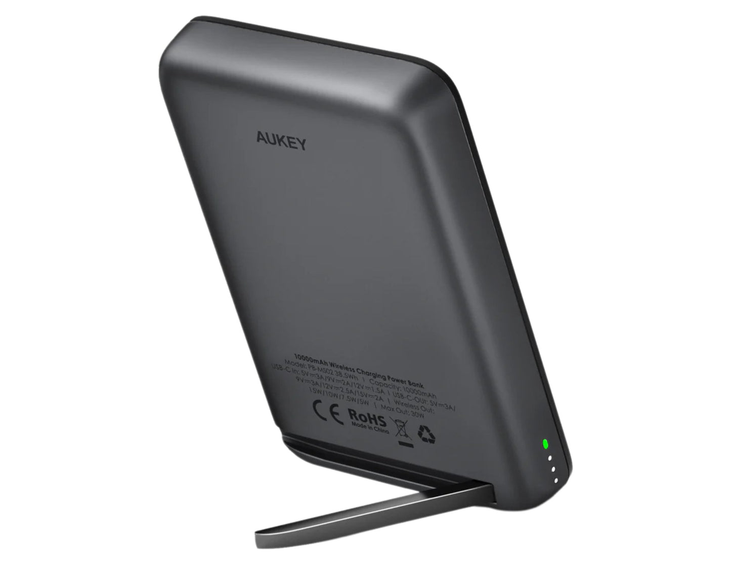 Aukey Maglink 10000mAh Magnetic Wireless Charging Power Bank PB-MS02 Gray