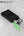 Black power bank with cable on a light gray background