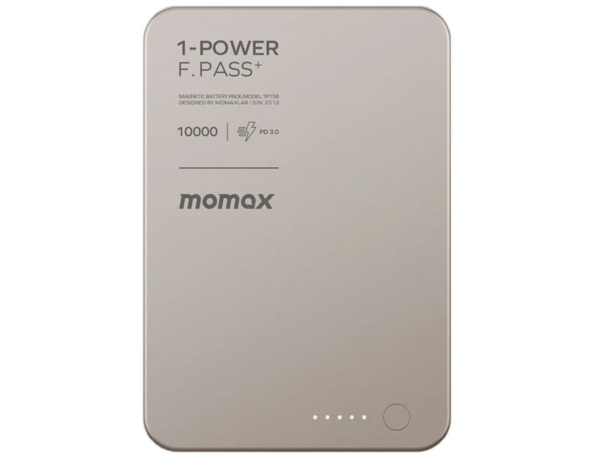 Momax F.Pass+ Magnetic Power Bank 10000mAh with USB-C Cable, 30W Fast Charging, Ultra-Compact