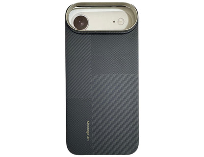 Benks ArmorAir Montage Kevlar® Phone Case for iPhone 17 Series – Black with carbon fiber texture on a white background