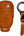 Brown Car Key Cover for Rox 01 – Alcantara or Leather with keychain attachment on a white background