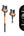 Cordless vacuum cleaner with brushless motor details on a white background