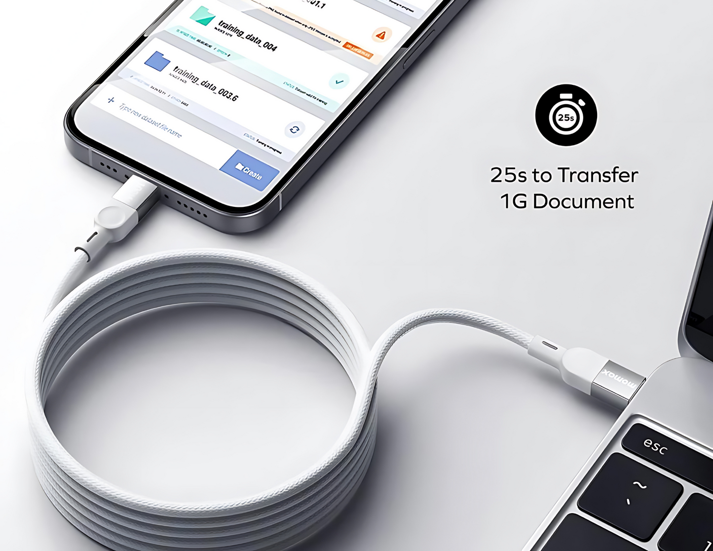 Momax Mag Link Magnetic USB-C to USB-C Cable 100W (Up to 2m)