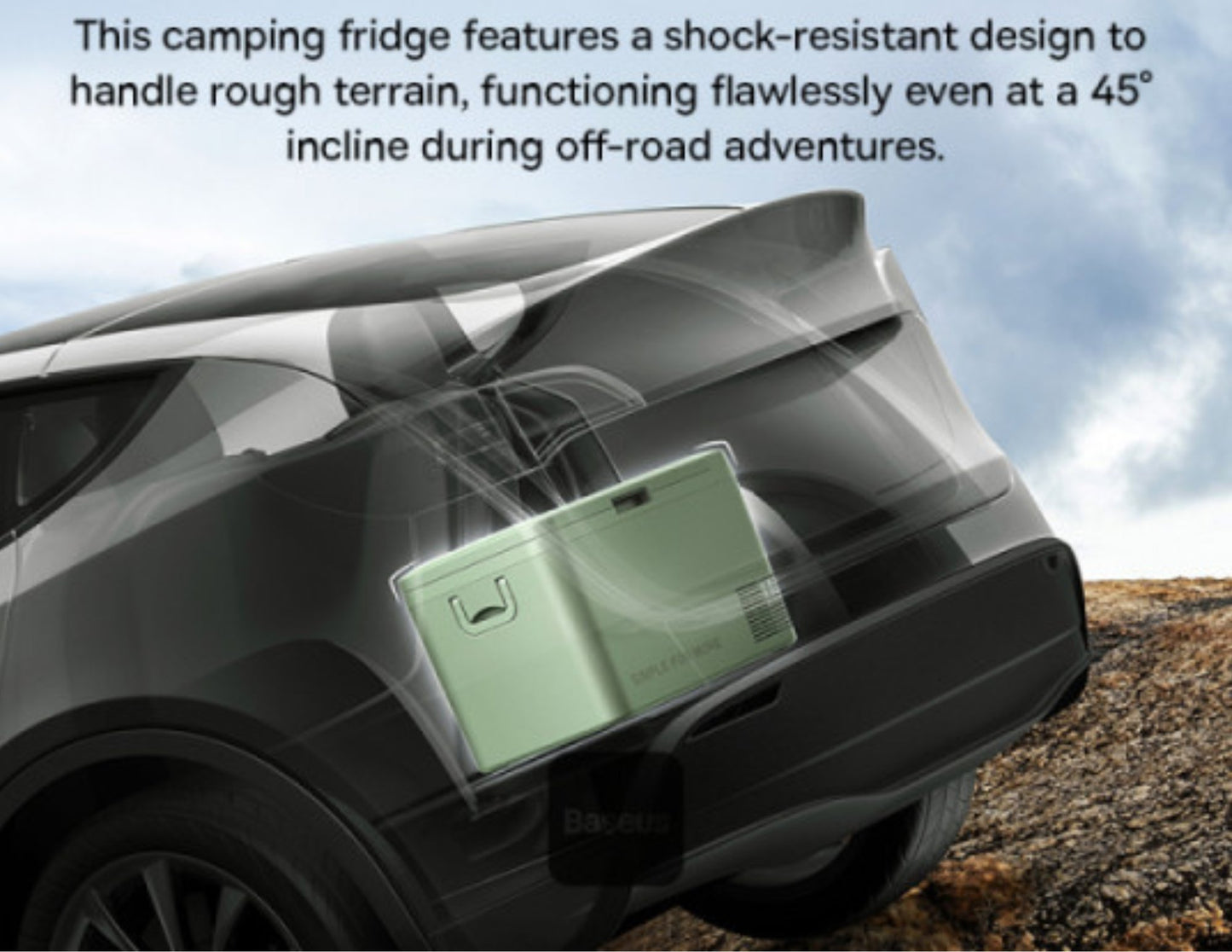 ثلاجة سيارة Baseus T-Space Series لسيارة Tesla Model Y C12451300611-00 باللون الأخضر