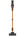 A Momax 1-Home RO7 Cordless Vacuum Cleaner in an upright position, featuring an orange and black color scheme with a visible LED display at the top.