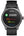 Smartwatch with a black band displaying activity metrics on a white background