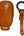 Brown Car Key Cover for Rox 01 – Alcantara or Leather on a white background