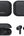 Black wireless earbuds with charging case on a white background, featuring the Baseus brand.