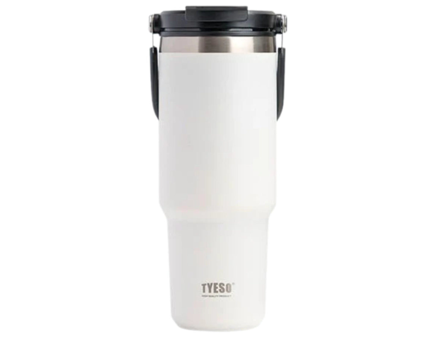 White Tyeso TS-8828 Vacuum Insulated Tumbler 900ML – With Handle & Straw Lid on a white background