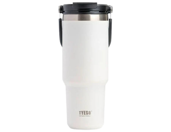 White Tyeso TS-8828 Vacuum Insulated Tumbler 900ML – With Handle & Straw Lid on a white background