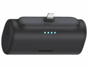 Baseus Compact Fast Charging Power Bank iP Edition with charging cable on a white background