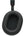 Black earbud on a white background