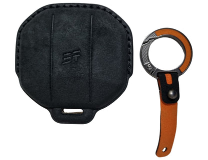 Black Jetour Hybrid Car Key Cover – Alcantara / Leather Finish on a white background