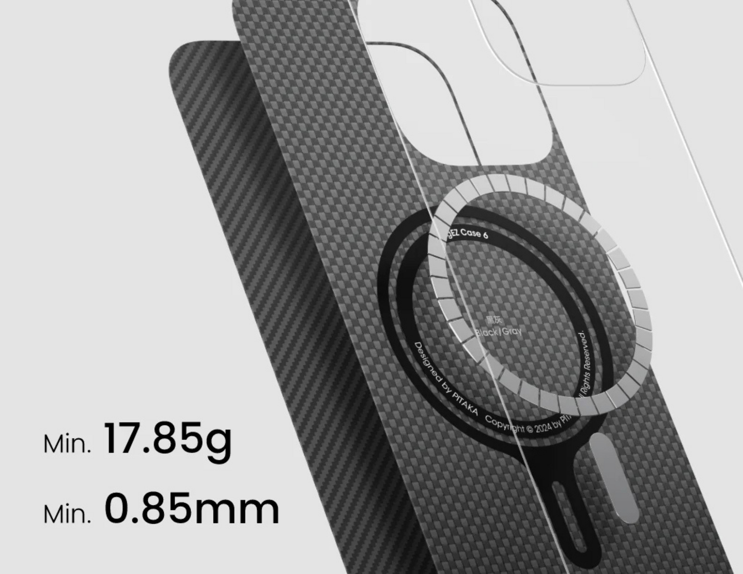 Pitaka Ultra - Slim Case & Grip 3 Ring Holder for iPhone 16 Pro Max