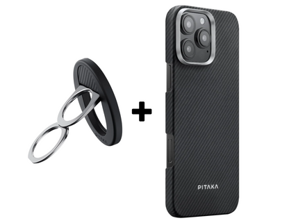 Pitaka Ultra - Slim Case & Grip 3 Ring Holder for iPhone 16 Pro Max