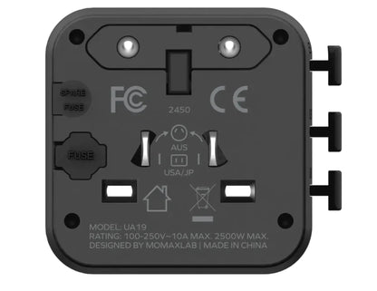 Momax 1-World Universal Travel Charger with Dual AC Outlets – UA19D / UA19W