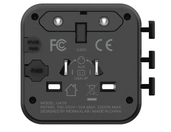 Momax 1-World Universal Travel Charger with Dual AC Outlets – UA19D / UA19W
