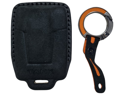 Tank 500 Car Key Cover and orange-handled tool on a white background