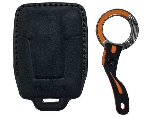 Tank 500 Car Key Cover and orange-handled tool on a white background