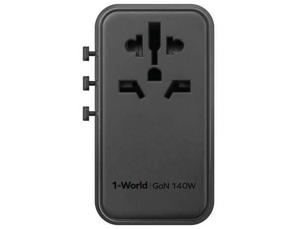 Momax 1-World Universal 4-Port Travel GaN Charger 140W + USB-C Cable (UA16UKGSD)