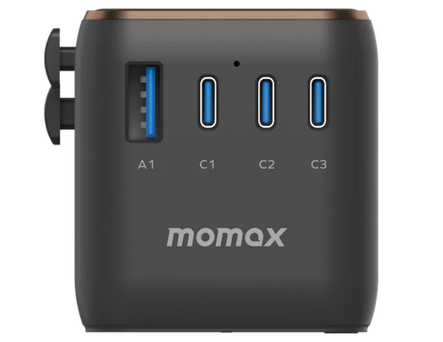 Momax - شاحن سفر 1-World 4 منافذ GaN بقوة 170 وات + كابل USB-C