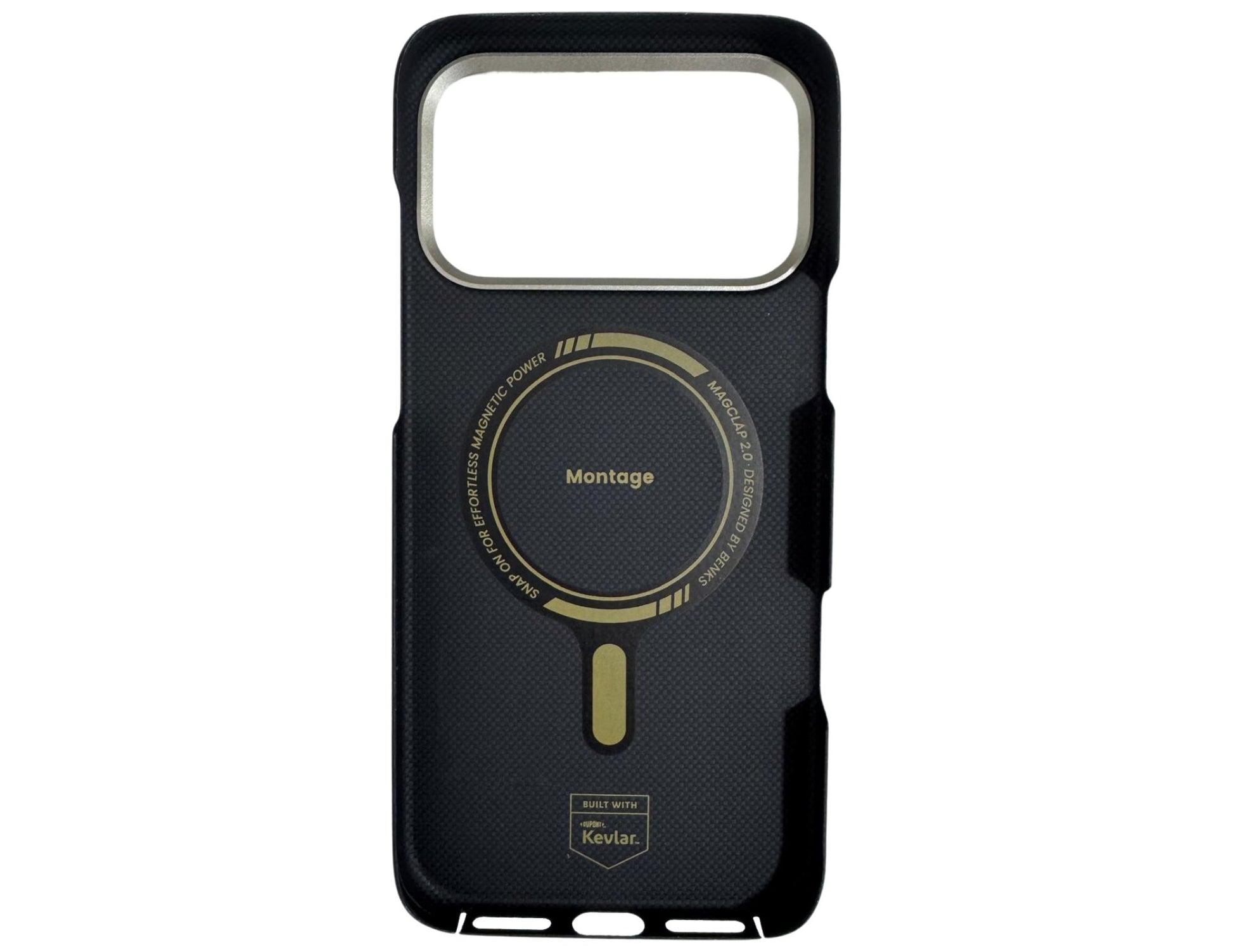 Benks ArmorAir Montage Kevlar® Phone Case for iPhone 17 Series – Black with 'Montage' branding on a white background