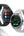 Two smartwatches with different band colors on a gradient background