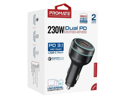 Promate PowerDrive-230 Watt Car Charger , 3 Port