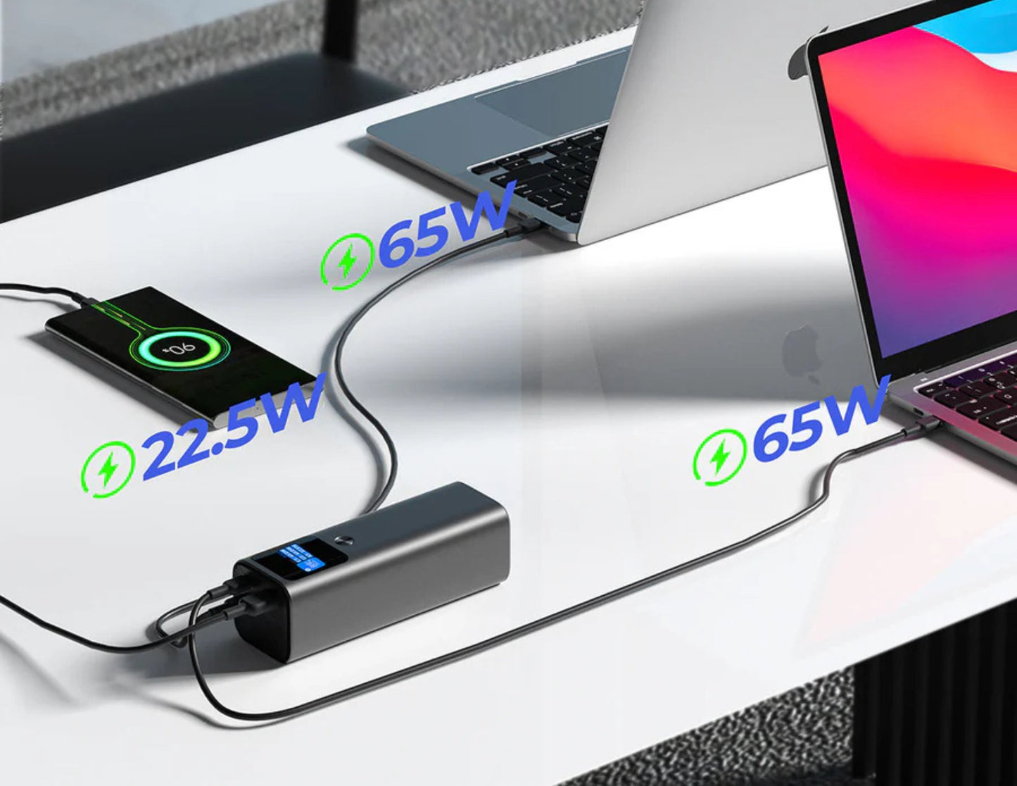 بنك طاقة AUKEY PB-Y45 بقوة 140 واط وسعة 27600 مللي أمبير/ساعة مع شحن سريع USB-C