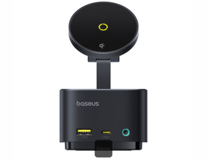 موزع Baseus MagPro Series II USB-C 7 في 1 مع شحن لاسلكي مغناطيسي بقوة 15 وات - أسود كوزميك B00072900121-00