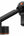 Black camera mount with arm on a white background