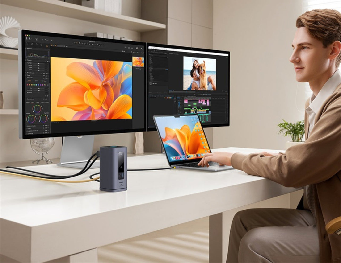 قاعدة إرساء Baseus Spacemate Series 10 في 1 (Mac) B00568102813-00 رمادية اللون