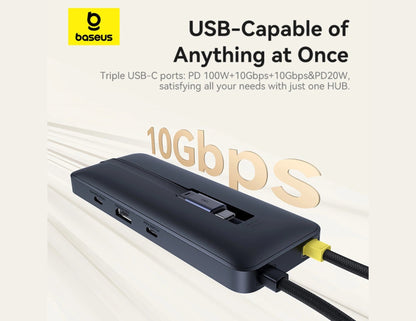 موزع Baseus ثنائي الشحن السريع 6 في 1 B00070902123-00 أسود كوزميك