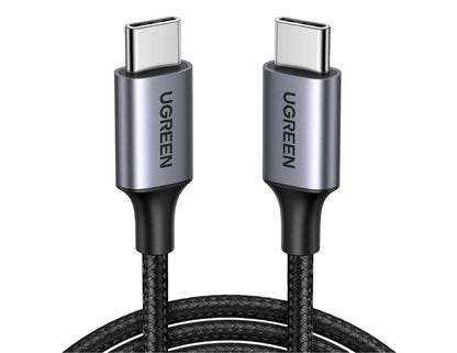 UGREEN USB-C to USB-C PD Fast Charging Cable 60W 1M Braided Nylon – US261 on a white background