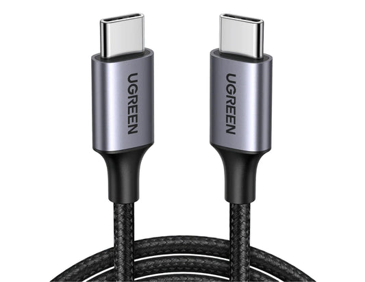 UGREEN USB-C to USB-C PD Fast Charging Cable 60W 1M Braided Nylon – US261 on a white background