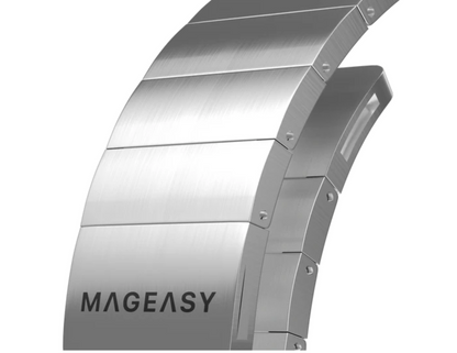 حزام MagEasy Maestro M المغناطيسي المصنوع من الفولاذ المقاوم للصدأ لساعة Apple Watch - فضي وأسود