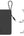 Black portable charger with USB-C cable and lanyard on a white background