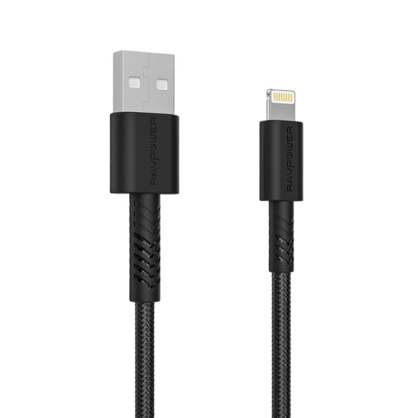 RAVPower RP-CB042 2m USB-A to Lightning cable with nylon braided design and 480Mbps sync Black Qatar