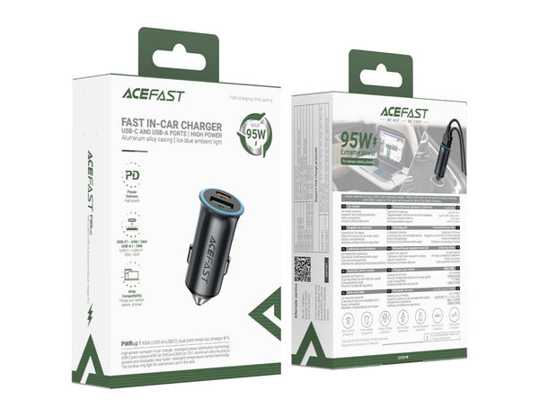 ACEFAST B16 95W car charger with USB-C and USB-A fast charging ports Qatar