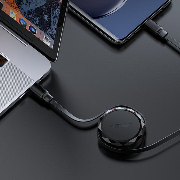 Acefast C13-03 USB-C to USB-C retractable charging cable PD60W fast charge 0.8m Qatar