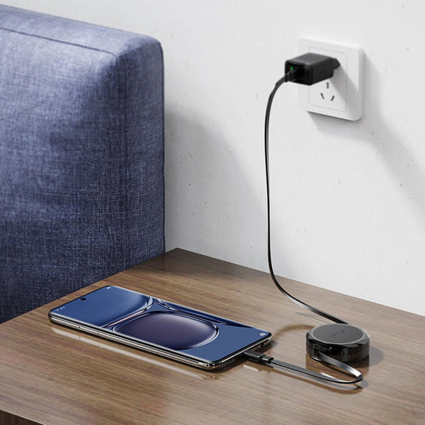 Acefast C13-03 USB-C to USB-C retractable charging cable PD60W fast charge 0.8m Qatar