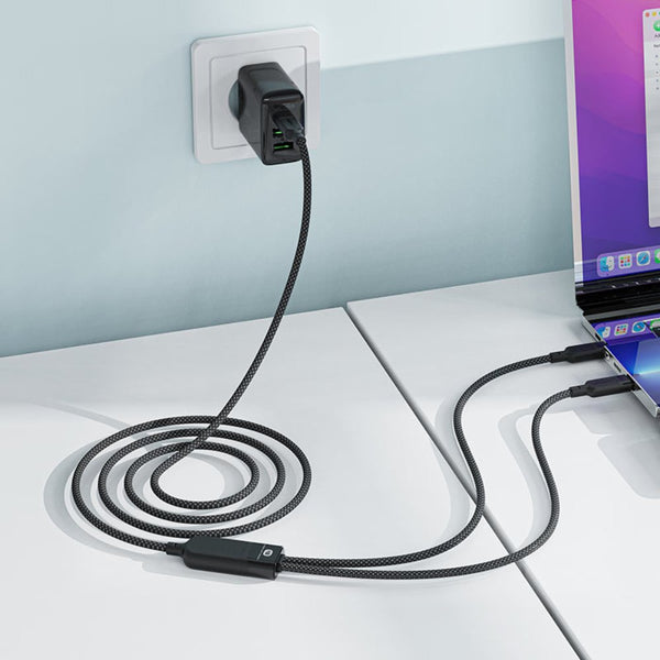 Acefast C5-11 100W USB-C to 2x USB-C Charging and Data Cable 1.2m Braided Cable Qatar