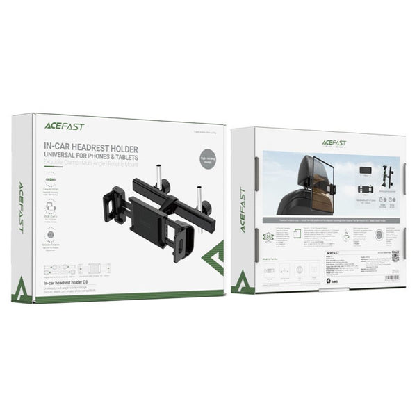 Acefast D8 headrest car mount holder with adjustable clamp for phones and tablets, Qatar