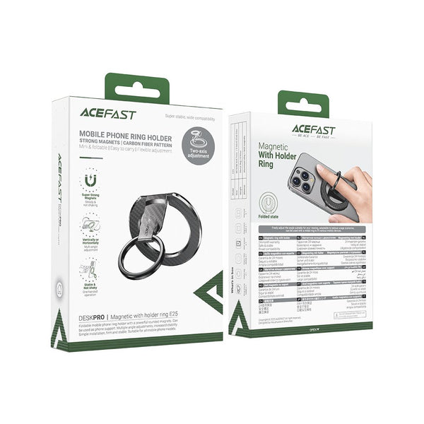 ACEFAST DeskPro E25 magnetic phone ring holder with N52 magnets Black Qatar