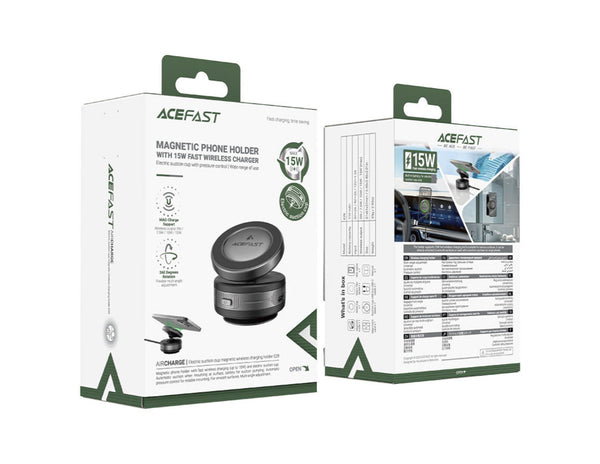 ACEFAST E29 magnetic wireless charging holder with 15W charging and electric suction mount Qatar