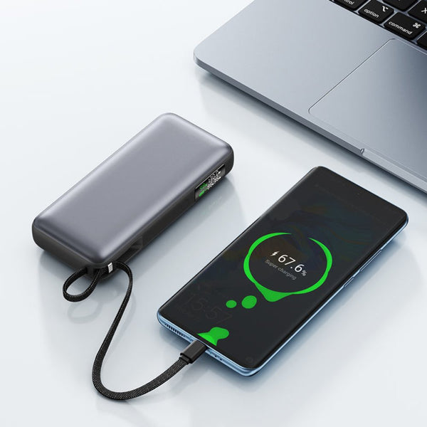 Acefast M22 20000mAh PD130W power bank with smart LED display and built-in USB-C cable Qatar